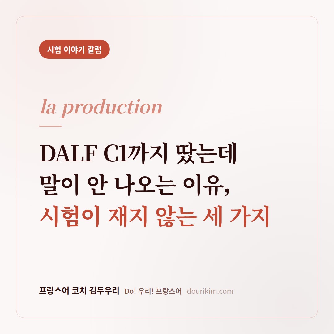 DALF C1까지 땄는데 말이 안 나오는 이유, 시험이 측정하지 않는 3가지